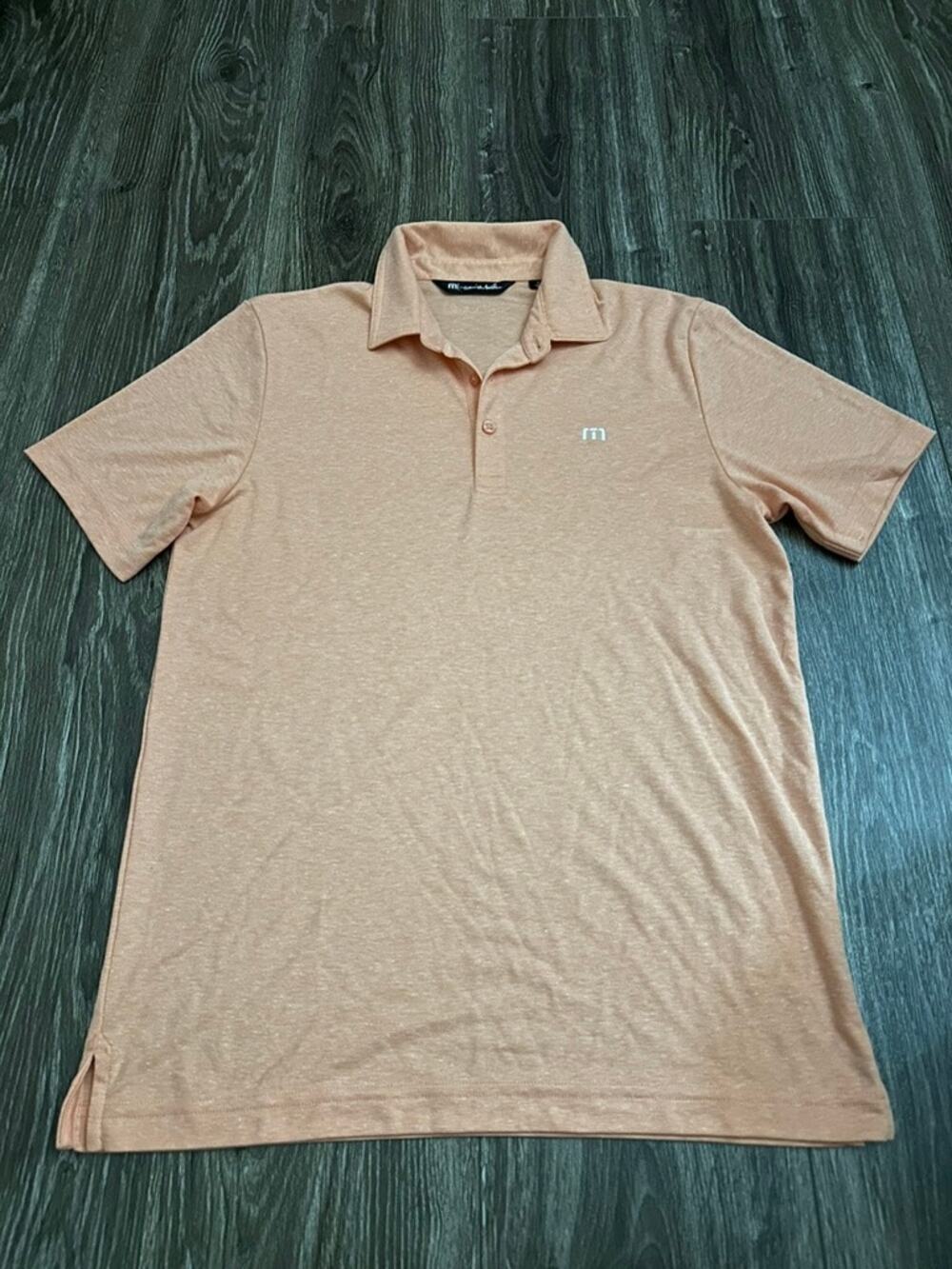Travis Mathew Orange Polo Short Sleeve size Small